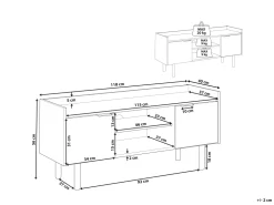 Beliani Tv-Taso 2 Kaappia 2 Hyllya Tumma Puu/Valkoinen Madera Best Sale