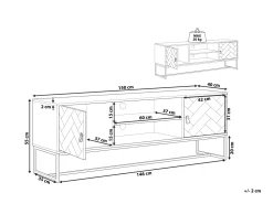 Beliani Tv-Taso 2 Kaappia 2 Hyllya Tumma Puu/Valkoinen Nueva Cheap