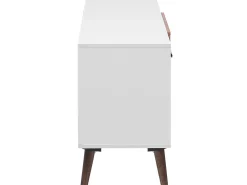 Beliani Tv-Taso 2 Kaappia 4 Hyllya Valkoinen/Tumma Puu Alloa Shop