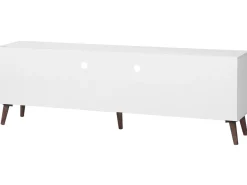 Beliani Tv-Taso 2 Kaappia 4 Hyllya Valkoinen/Tumma Puu Alloa Shop