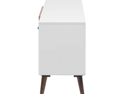 Beliani Tv-Taso 2 Kaappia 4 Hyllya Valkoinen/Tumma Puu Alloa Shop