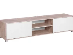 Beliani Tv-Taso 2 Kaappia 2 Hyllya Vaalea Puu/Valkoinen Lincoln Shop