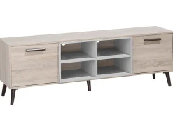 Beliani Tv-Taso 2 Kaappia 4 Hyllya Vaalea Puu/Harmaa Alloa Flash Sale