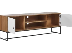 Beliani Tv-Taso 2 Kaappia 2 Hyllya Vaalea Puu/Valkoinen Nueva Best