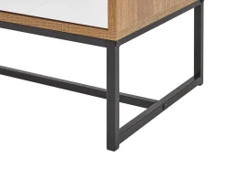 Beliani Tv-Taso 2 Kaappia 2 Hyllya Vaalea Puu/Valkoinen Nueva Best