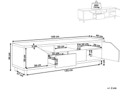 Beliani Tv-Taso 2 Kaappia 2 Laatikkoa Valkoinen/Vaalea Puu Cinci Cheap