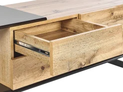 Beliani Tv-Taso 2 Kaappia 2 Laatikkoa Vaalea Puu/Musta Fiora Outlet