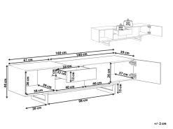 Beliani Tv-Taso 2 Kaappia 2 Laatikkoa Vaalea Puu/Musta Fiora Outlet