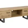 Beliani Tv-Taso 2 Kaappia Hylly Vaalea Puu Timber Outlet