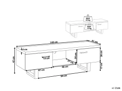 Beliani Tv-Taso 2 Kaappia Hylly Vaalea Puu Timber Outlet