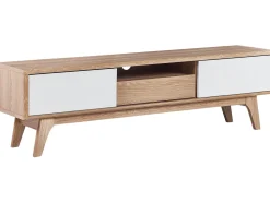 Beliani Tv-Taso 2 Kaappia Laatikko Vaalea Puu/Valkoinen Eerie Store