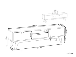 Beliani Tv-Taso 2 Kaappia Laatikko Vaalea Puu/Valkoinen Eerie Store