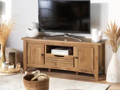 Beliani Tv-Taso 2 Kaappia Laatikko Vaalea Puu Agora Fashion