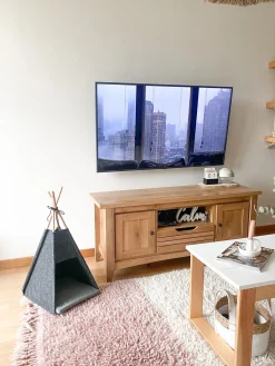 Beliani Tv-Taso 2 Kaappia Laatikko Vaalea Puu Agora Fashion