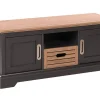 Beliani Tv-Taso 2 Kaappia Laatikko Vaalea Puu/Tummanharmaa Garet Shop
