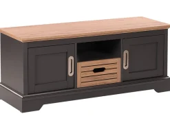 Beliani Tv-Taso 2 Kaappia Laatikko Vaalea Puu/Tummanharmaa Garet Shop