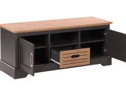 Beliani Tv-Taso 2 Kaappia Laatikko Vaalea Puu/Tummanharmaa Garet Shop