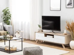 Beliani Tv-Taso 2 Kaappia Laatikko Vaalea Puu/Valkoinen Forester Flash Sale