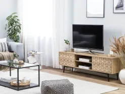 Beliani Tv-Taso 2 Kaappia Vaalea Puu Torvi Outlet