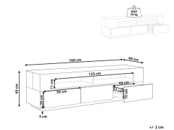 Beliani Tv-Taso 3 Laatikko 2 Hyllya Vaalea Puu/Beige Antonio Flash Sale