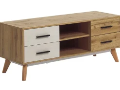 Beliani Tv-Taso 4 Laatikkoa 2 Hyllya Vaalea Puu Florida Online