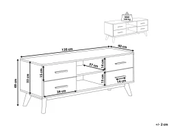 Beliani Tv-Taso 4 Laatikkoa 2 Hyllya Vaalea Puu Florida Online