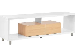 Beliani Tv-Taso 2 Laatikkoa 2 Hyllya Valkoinen/Vaalea Puu Knox Best