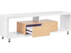 Beliani Tv-Taso 2 Laatikkoa 2 Hyllya Valkoinen/Vaalea Puu Knox Best