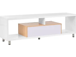 Beliani Tv-Taso 2 Laatikkoa 2 Hyllya Valkoinen/Vaalea Puu Knox Best