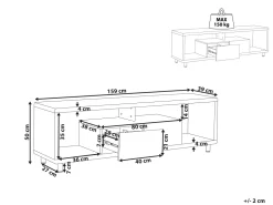 Beliani Tv-Taso 2 Laatikkoa 2 Hyllya Valkoinen/Vaalea Puu Knox Best