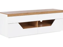 Beliani Tv-Taso 4 Laatikkoa 2 Hyllya Valkoinen/Vaalea Puu Cheval Online