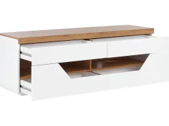 Beliani Tv-Taso 4 Laatikkoa 2 Hyllya Valkoinen/Vaalea Puu Cheval Online