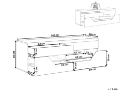 Beliani Tv-Taso 4 Laatikkoa 2 Hyllya Valkoinen/Vaalea Puu Cheval Online