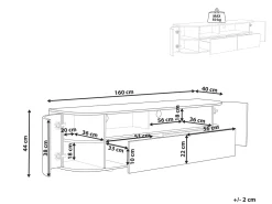 Beliani Tv-Taso 2 Laatikkoa 2 Kaappia Vaalea Puu/Musta Jerome Cheap