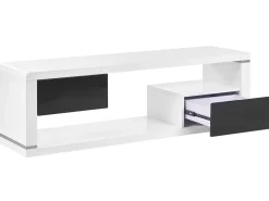 Beliani Tv-Taso 2 Laatikkoa Hylly Valkoinen/Musta Spokan Discount