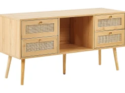 Beliani Tv-Taso 4 Laatikkoa Hylly Vaalea Puu Perote Discount