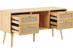 Beliani Tv-Taso 4 Laatikkoa Hylly Vaalea Puu Perote Discount