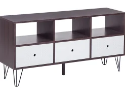 Beliani Tv-Taso 3 Laatikkoa Tumma Puu/Valkoinen Foston Best