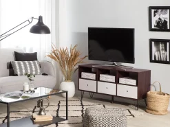 Beliani Tv-Taso 3 Laatikkoa Tumma Puu/Valkoinen Foston Best