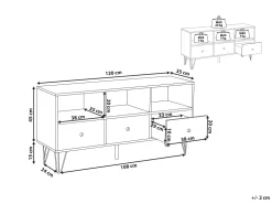 Beliani Tv-Taso 3 Laatikkoa Tumma Puu/Valkoinen Foston Best