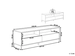Beliani Tv-Taso 2 Laatikkoa Vaalea Puu/Musta Sydney Fashion