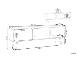 Beliani Tv-Taso 3 Ovea Valkoinen Indiana Best