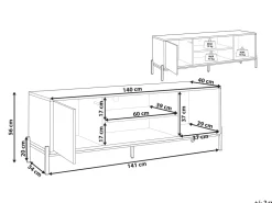 Beliani Tv-Taso Kaappi 3 Hyllya Vaalea Puu/Harmaa Moines Flash Sale