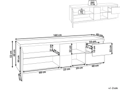Beliani Tv-Taso Kaappi 2 Laatikkoa Vaalea Puu/Valkoinen Farada Sale