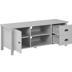 Beliani Tv-Taso Kaappi 2 Laatikkoa Vaaleanharmaa Honolulu Cheap