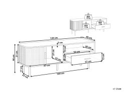 Beliani Tv-Taso Kaappi Laatikko Tumma Puu/Musta Jose Discount