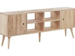 Beliani Tv-Taso Kumipuu 2 Kaappia 4 Hyllya Vaalea Puu Chandler Best