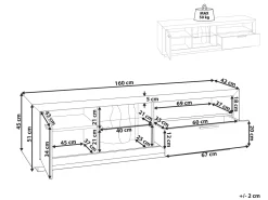 Beliani Tv-Taso Led-Valo Kaappi Laatikko Vaalea Puu/Musta Marana Shop