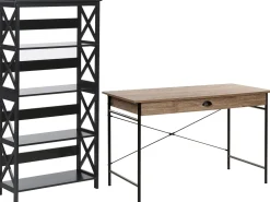 Beliani Tyohuonesetti 2 Osaa Tumma Puu/Musta Foster/Casco Best