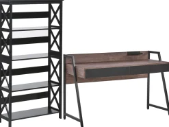 Beliani Tyohuonesetti 2 Osaa Tumma Puu/Musta Foster/Harwich Discount